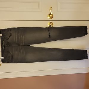 Old Navy Mid-Rise Gray Ripped Jeans